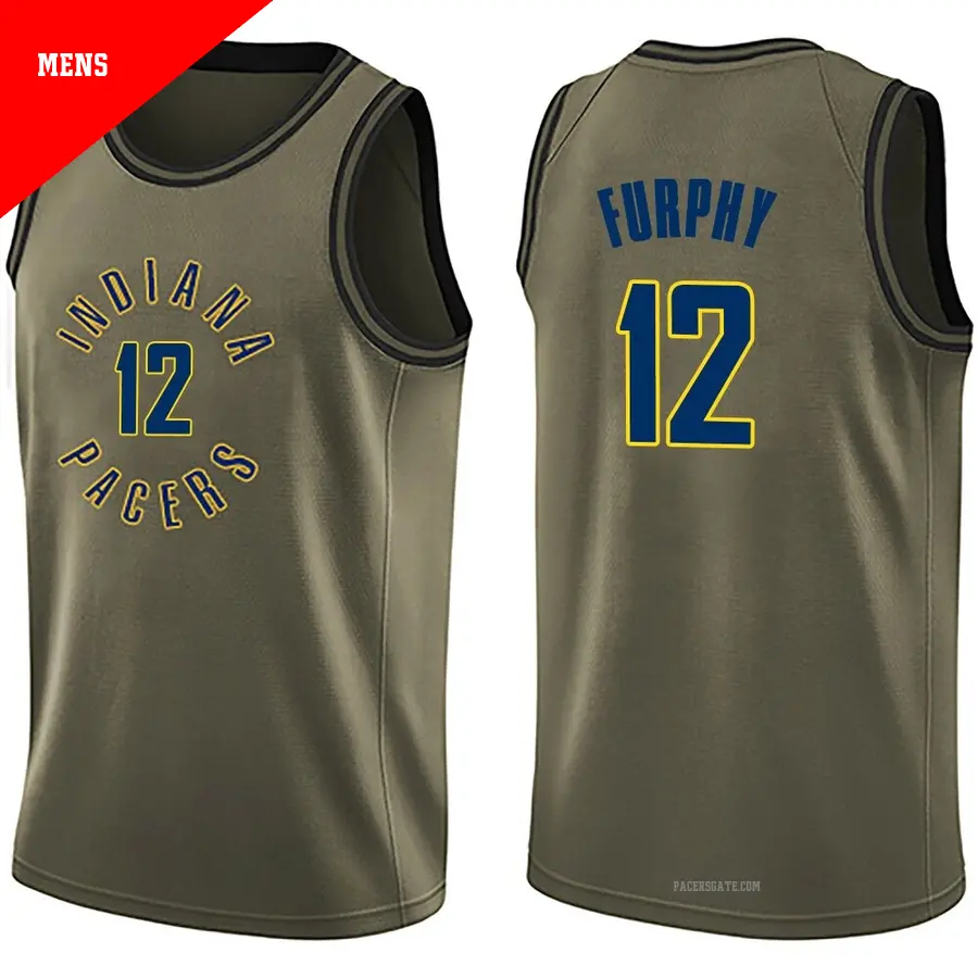 ＃12 Men's Johnny Furphy Indiana Pacers Green Swingman Salute to Service Jersey
