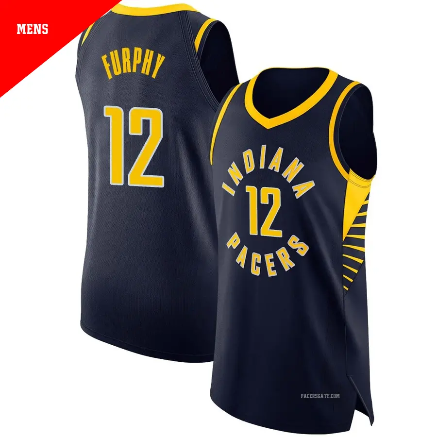＃12 Men's Johnny Furphy Indiana Pacers Navy Authentic JerseyIcon Edition