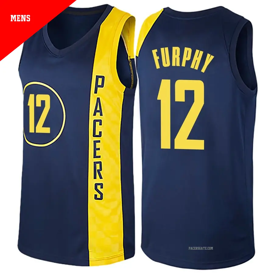 ＃12 Men's Johnny Furphy Indiana Pacers Navy Blue Swingman JerseyCity Edition