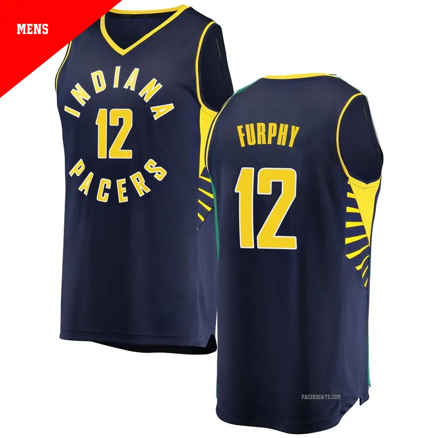 ＃12 Men's Johnny Furphy Indiana Pacers Navy Fast Break JerseyIcon Edition