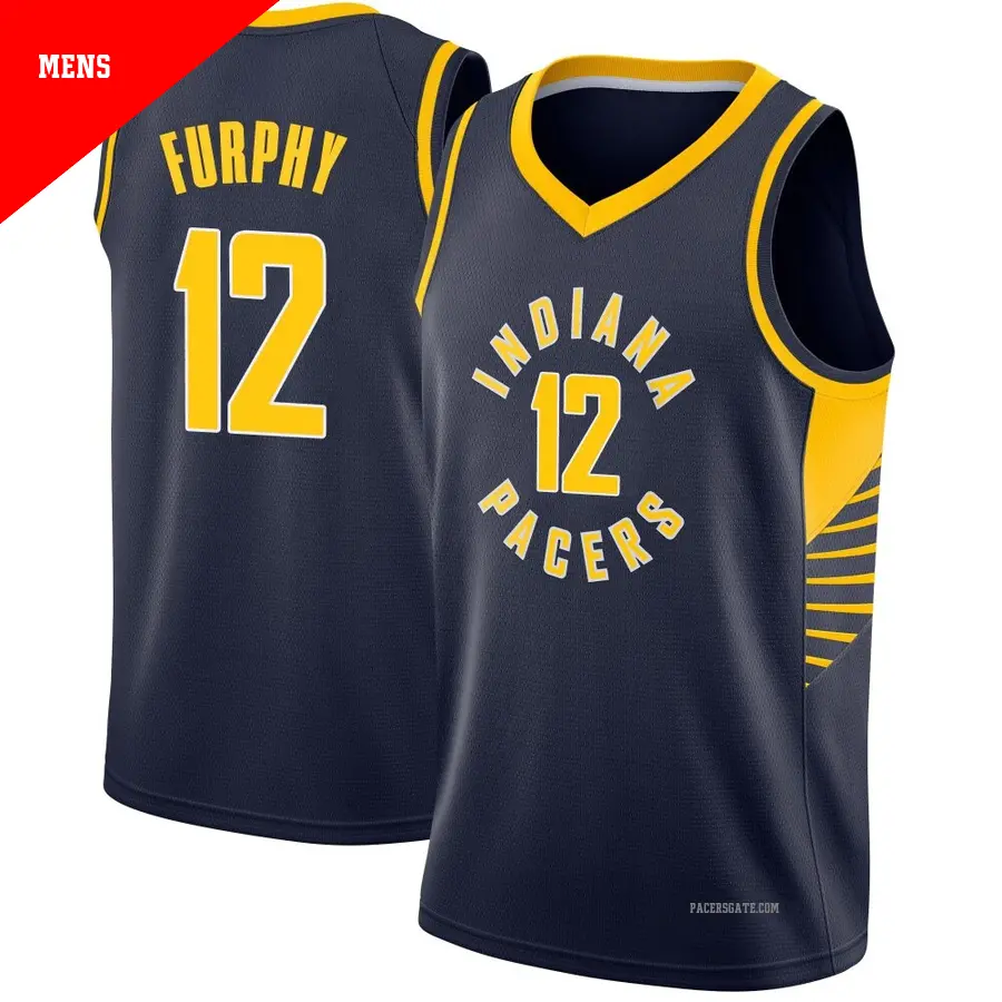 ＃12 Men's Johnny Furphy Indiana Pacers Navy Swingman JerseyIcon Edition