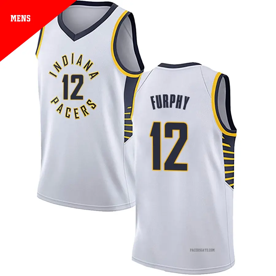＃12 Men's Johnny Furphy Indiana Pacers White Swingman JerseyAssociation Edition