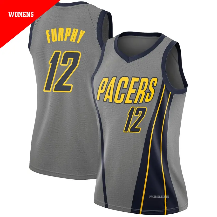 ＃12 Women's Johnny Furphy Indiana Pacers 2018/19 Swingman Gray JerseyCity Edition