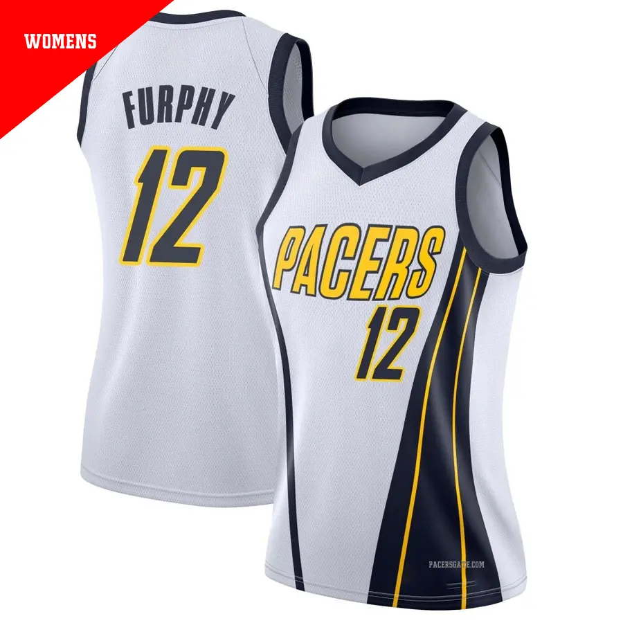 ＃12 Women's Johnny Furphy Indiana Pacers 2018/19 Swingman White JerseyEarned Edition