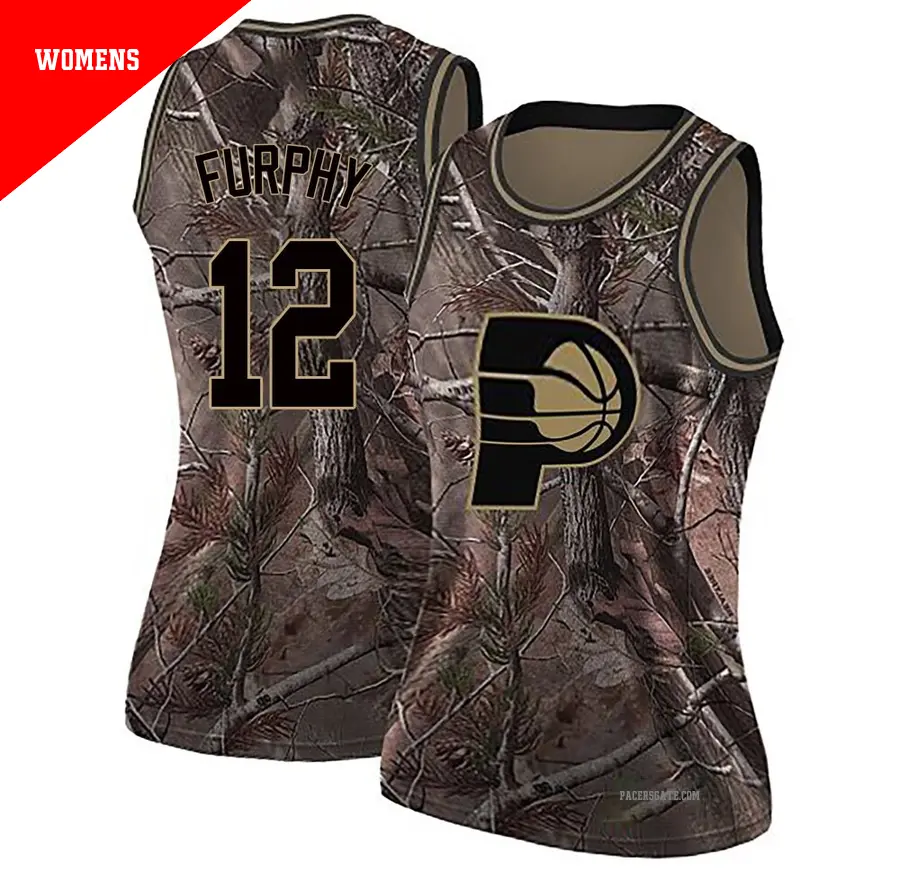 ＃12 Women's Johnny Furphy Indiana Pacers Camo Swingman Realtree Collection Jersey