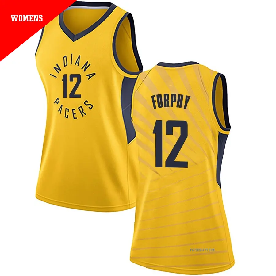 ＃12 Women's Johnny Furphy Indiana Pacers Gold Swingman JerseyStatement Edition