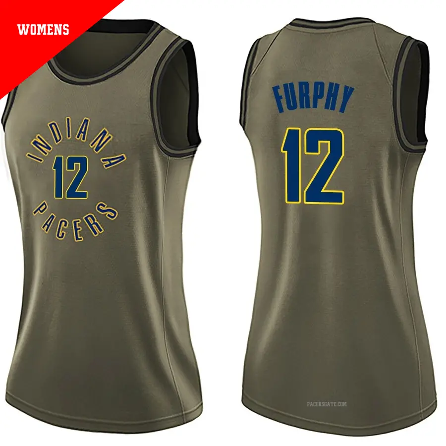 ＃12 Women's Johnny Furphy Indiana Pacers Green Swingman Salute to Service Jersey