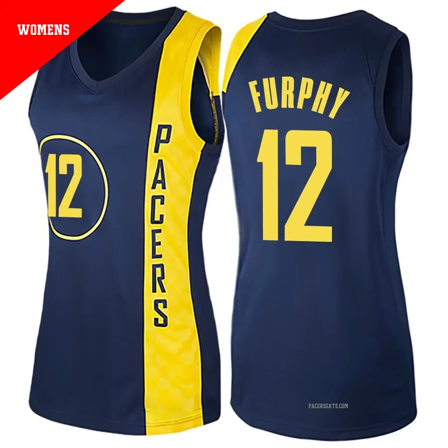 ＃12 Women's Johnny Furphy Indiana Pacers Navy Blue Swingman JerseyCity Edition