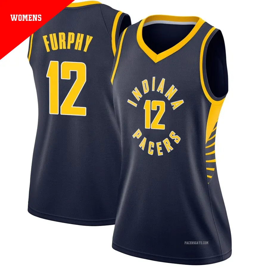 ＃12 Women's Johnny Furphy Indiana Pacers Navy Swingman JerseyIcon Edition