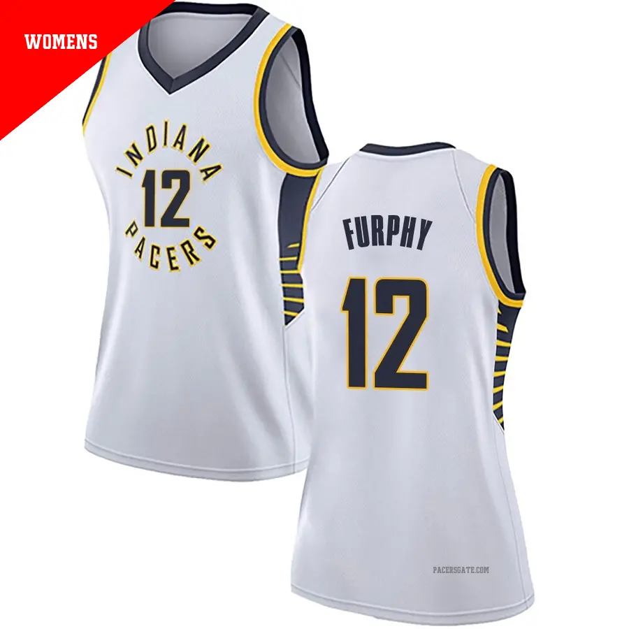 ＃12 Women's Johnny Furphy Indiana Pacers White Swingman JerseyAssociation Edition