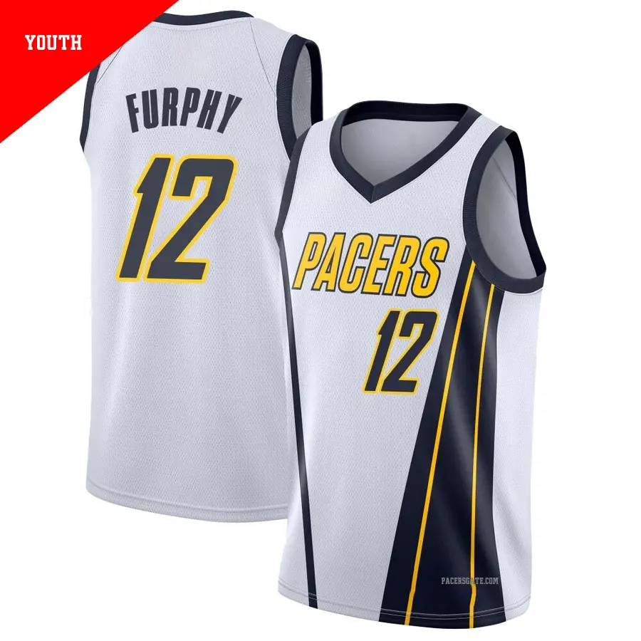 ＃12 Youth Johnny Furphy Indiana Pacers 2018/19 Swingman White JerseyEarned Edition