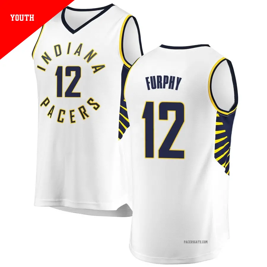 ＃12 Youth Johnny Furphy Indiana Pacers White Fast Break JerseyAssociation Edition