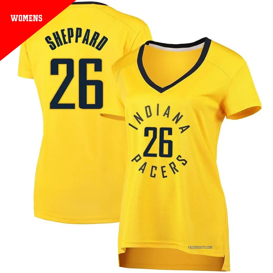 ＃26 Women's Ben Sheppard Indiana Pacers Gold Fast Break JerseyStatement Edition